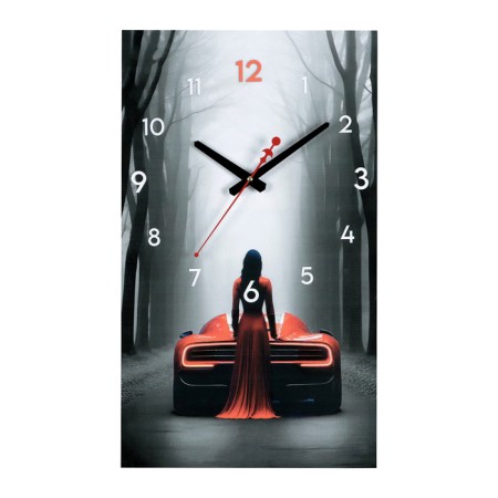 Carty clock, wall-mounted interior "girl in red", silent, 35 x 60 cm-2