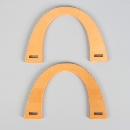Handles for the bag are wooden, 11 × 16.5 cm, 2 pcs, beige color-2