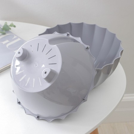 Kashpo for flowers with an auto -watering “shell”, 2.4 l, d = 22cm, h = 10.5 cm, color gray color-4