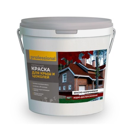 Paint for roofs and basements, 7 kg, red-brown color