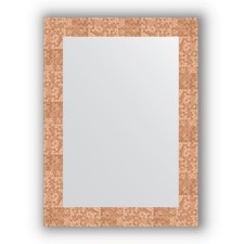 Mirror in the baguette frame - honeycombs copper 70 mm, 56 x 76 cm, evoForm