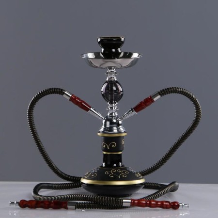 Hookah assembly for smoking the Koeri set, 33 cm, 2 tubes, black