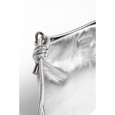 Bag Cross-Body Women's, genuine leather, Ludor silver, 23x6x22 cm-2