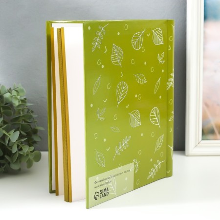 Photo album magnetic 20 sheets "Green leaves" 29x24x2 cm-1