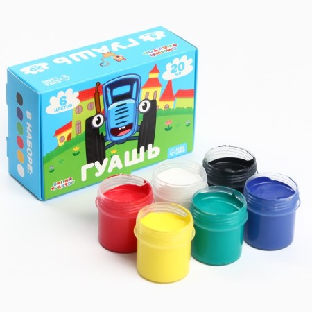 Gouache 6 colors of 20 ml, blue tractor-2