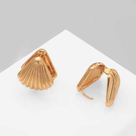 Earrings Metal "Chord" fan, color gold-1