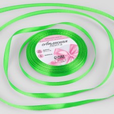Satin tape, 6 mm × 23 ± 1 m, spring-green color # 52