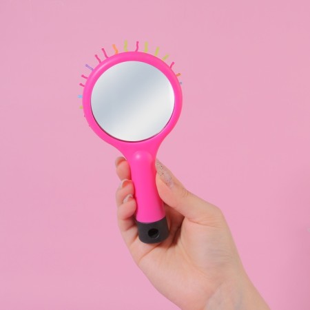 The comb is massage, with a mirror, 7.7 × 15.2 cm, color mix-6
