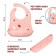 Blory for feeding "Bear in the North" silicone with pockets, pink color