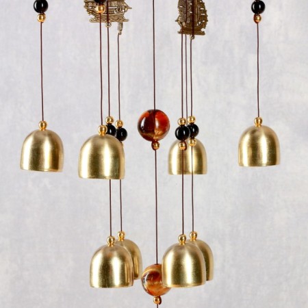 Music of wind metal "ships" 8 bells 60 cm-2