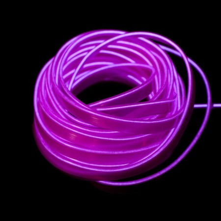 Cartage neon thread for lighting salon, 12 V, 7 m, purple power adapter