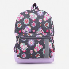 Baby backpack on lightning, external pocket, gray/pink color