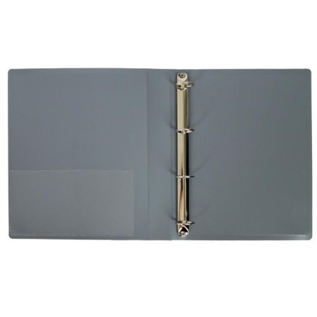Folder on 4 rings A4, Calligrata, 40 mm, 700 μm, inner pocket, pocket for a spine, gray-1