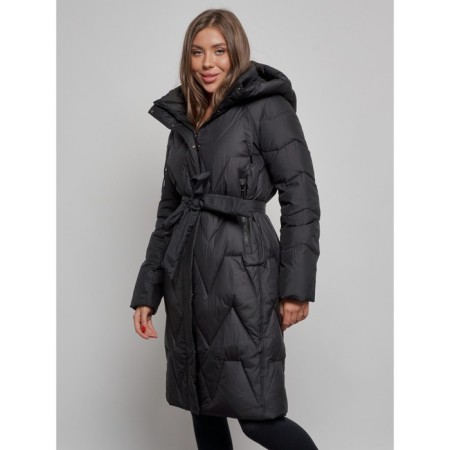 Coat insulated winter female, size 46, black color-9