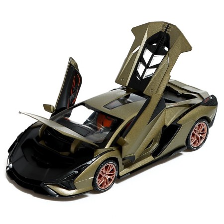 Metal machine, 1:24, inertial, doors, hood, trunk, color haka are opened-4