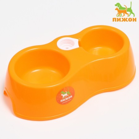 Double round bowl, 27 x 16 x 6.5 cm, orange
