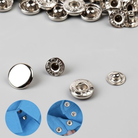 Installation button, alpha, iron, d = 15 mm, silver color-1