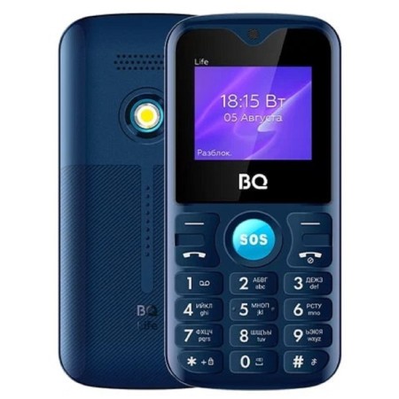 Cell phone BQ M-1853 Life, 1.77 ", 2 SIM, 32MB, Microsd, 600 mAh, flashlight, blue