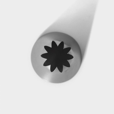 Confectionery nozzle "Closed star", D = 3.4 cm, output 1.2 cm, stainless steel-2