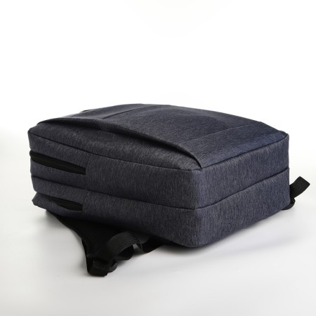 City backpack on a zipper, 2 pockets, with USB, blue color-4
