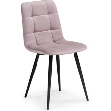 Stool on a metal frame Chilly to metal/velor, black/pink 44x50x85 cm
