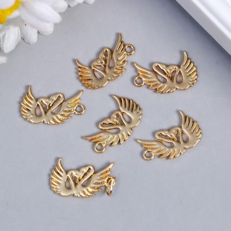 Decor for creativity Metal "Swan Dancing" gold 1.5x2.1 cm-2
