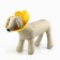 Soft collar for animals felt felt, yellow cent, size S