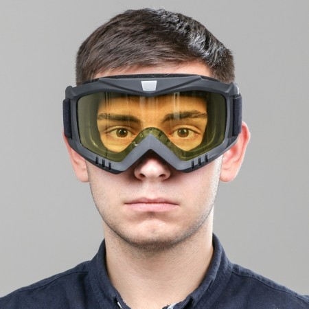 Mask glasses for motor vehicles, collapsible, yellow glass, black color-6