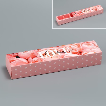 Box for sweets, confectionery packaging, 5 cells, “Love”, 5 x 21 x 3.3 cm