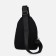 Male sling bag from textiles, headphone opening, black color
