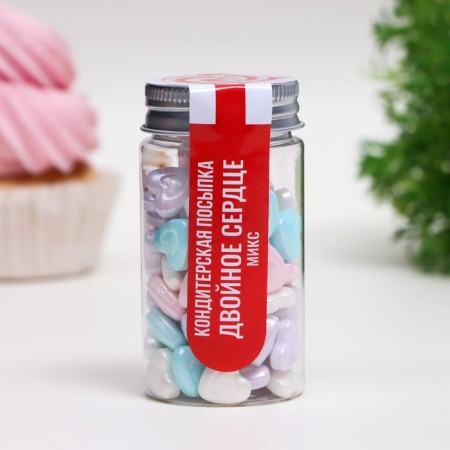 Sprinking confectionery "double heart", mix, 50 g-1