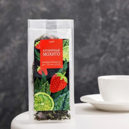 Flavored tea "strawberry mohito", 50 g