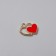 Decor for creativity metal, enamel "two hearts" red with gold 1.5x1.7 cm