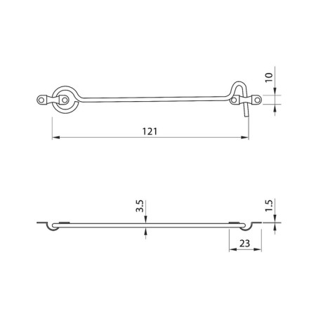 Wind hook (mod. 107-2), color gold-1