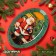 Glass oval shade "Happy Santa", 30 × 21 cm