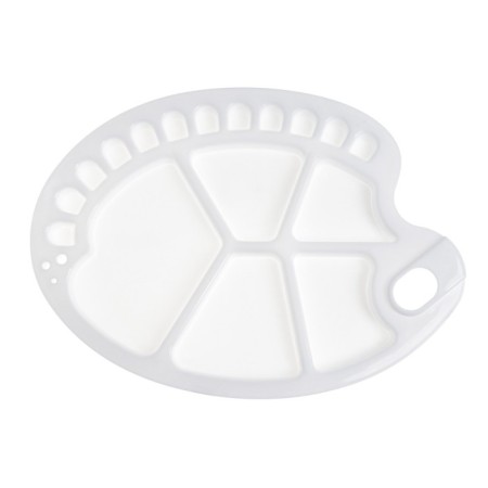 Palette palette, oval with cells, 34 x 24.5 cm, with a finger hole
