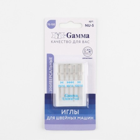 Needles for household sewing machines, universal, No. 70/90/100, 5 pcs, NU-5-3