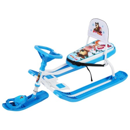 Snow -chapel "Masha and the Bear", SMM2, with a back and a seat belt, the color is blue/white-3