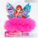 Hair elastic band, pink, fluffy "Bloom", winx