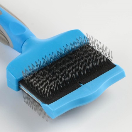 A bilateral flexible packer with straight and bent teeth, 21 x 9.3 cm, blue-2