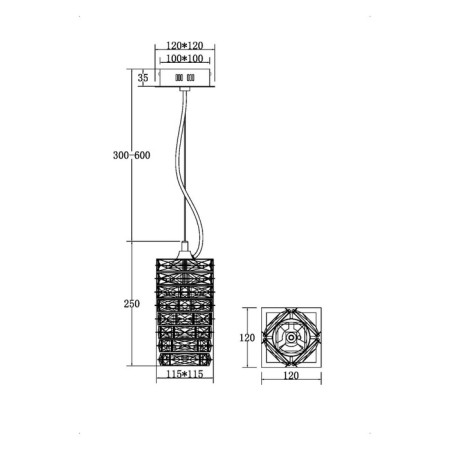Suspended lamp Maytoni Mod124PL-L3CH3K, 1XLED, 3W, 12x12x89 cm, 200lm, chromium color-9