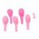 Set of candle in cake + 5 balls, number 1, pink