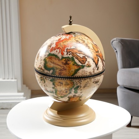 Globe bar decorative "Wanderer map" White 38x33x48 cm-3