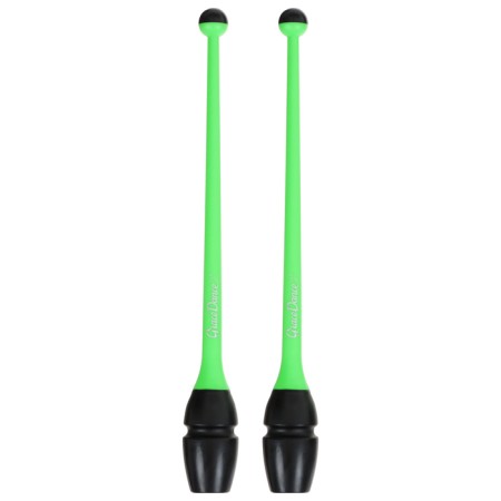 Bulas for rhythmic gymnastics inserted Grace Dance, 36 cm, green/black color-2