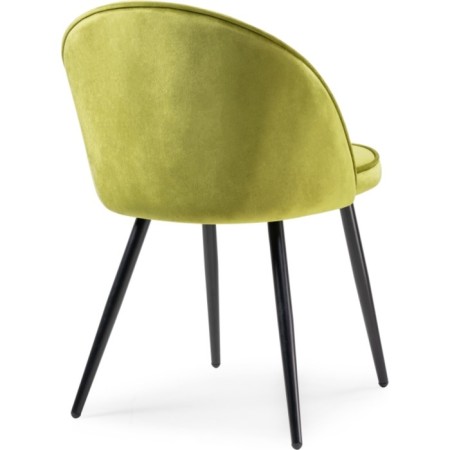 Stol on a metal frame Dodo metal/velor, black/green 52x55x77 cm-3