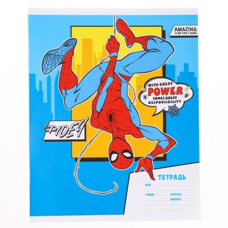Notebook in a cage 12 sheets, 4 types of mix, cover coated paper, spider-man-3