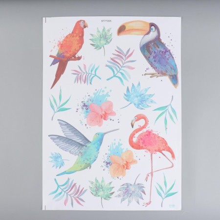 Interior color sticker "Exotic birds. Watercolor" 50x70 cm-3