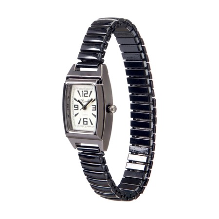 The watch is quartz, dial 2.7 x 3.2 cm, metal strap-1