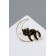 Icon "cat" on the moon, black and white color in gold