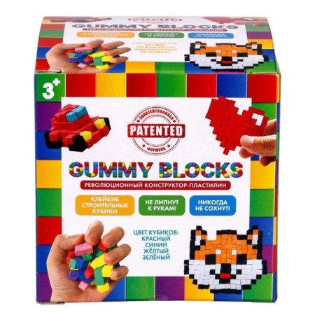 Designer - Gummy Blocks plasticine, multi -colored details, mix-4